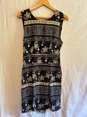Whimsygoth Vintage Tribal Floral Print Dress / Back Cut Out Detail